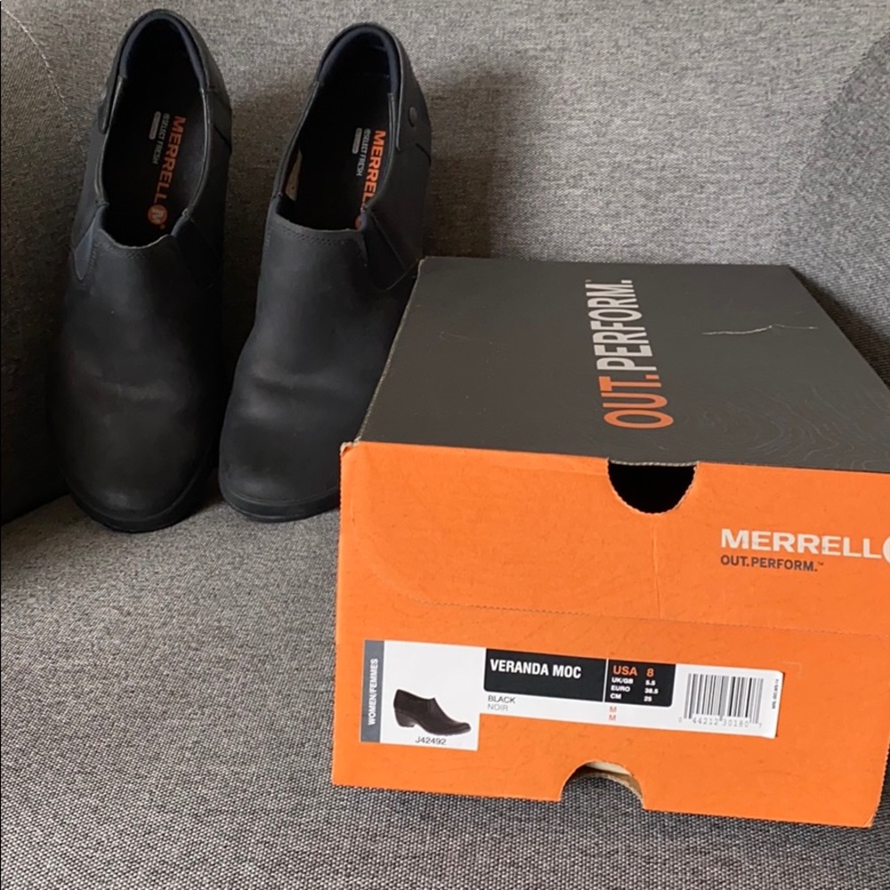 Merrell Veranda Moc work shoes with heels
